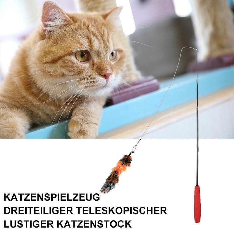 Einziehbarer Katzenfeder-Spielzeugstab Set (7 PCs)