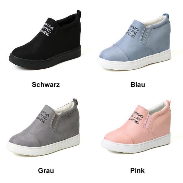 Buchstaben Slip-on-Turnschuhe mit Keilabsatz